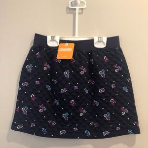NWT Gymboree quilted navy floral knit skirt; 10.